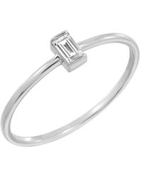 Diamonbliss - Marilyn Monroe Solo Baguette Petite Dainty Solitaire Ring - Lyst