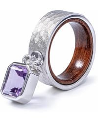 German Kabirski - Aurae And Rosewood Textured Ring With Suspended Amethyst - Lyst