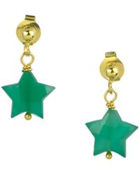 Jollz Jewellery - Vermeil Onyx Drop Earrings - Lyst