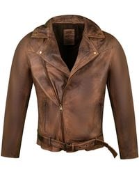 Zasta Studio - Blended Malt Biker Leather Jacket - Lyst