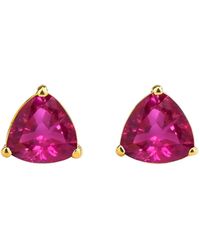 Juvetti - Trillion Vivid Sapphire Solitaire Stud Earrings - Lyst