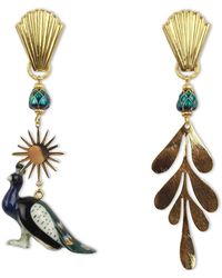 Midnight Foxes Studio - Peacock Statement Earrings - Lyst