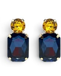 Michael Nash Jewelry - Adelle Montana Sapphire Crystal Octagon And Topaz Round Stone Drop Earrings - Lyst