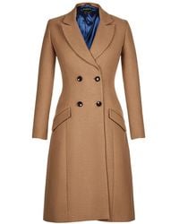 Seren London - Neutrals Classic Double-Breasted Coat - Lyst