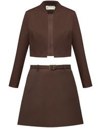 ALINA CERNĂTESCU - Vanya Set Two Piece Office & Cocktail Set With Cropped Relaxed Blazer & Mini Skirt - Lyst