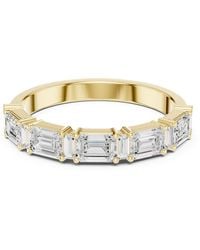 Aya Fine Jewelry - 0.85 Ct Emerald & Baguette Lab Grown Diamond Band Ring - Lyst