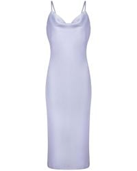 Urban Touch - Cowl Neck Satin Slip Midi Dress - Lyst