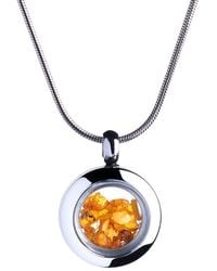 My Little Nature - Tiny Size Designer Necklace With Genuine Amber Stones - Lyst