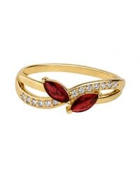 Belinda Jewelz - Garnet Marquise Bypass Birthstone Ring - Lyst