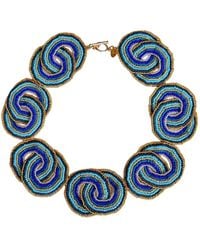 Iliana Arrazola - Crisscrossed Circle Necklace, Glass Beads, Beaded Jewelry - Lyst