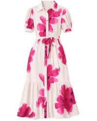 Yumi' - Scattered Floral Shirt Dress - Lyst