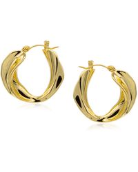 Arctic Fox & Co. Lilly 18ct Gold Plated Molten Hoops - Metallic