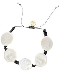 Adriana Pappas Designs - Coin Pearl Bracelet On Colored Cord - Lyst