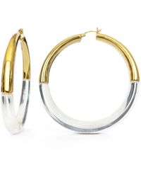 Gold & Honey - Xl Clear And Chunky Graduated Hoop Earrings - Lyst