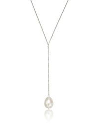Lily & Roo - Sterling Large Pearl Drop Lariat Necklace - Lyst