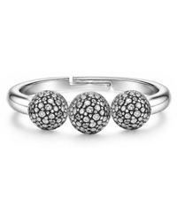 Unaloe - Sterling Three Sphere Ring – Textured Bead Ring For - Lyst