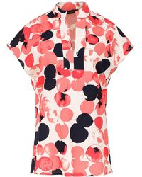 Conquista - Apricot Print Linen Style Sleeveless Top - Lyst