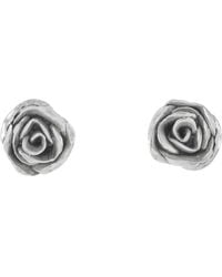 Lucy Flint Jewellery Rose Stud Earrings Sterling Silver - Metallic