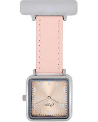 Bermuda Watch Company - Annie Apple Square Rose & Leather Nurse Fob Watch - Lyst