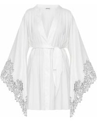 Avenue 8 - Lace Mini Silk Robe - Lyst