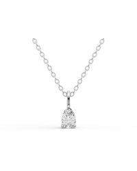 SEREIA OFFICIAL - 14K 0.25 Ct Lab Grown Pear Shape Diamond Solitaire Pendant With Bail - Lyst