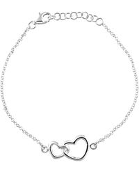 Lily Charmed - Sterling Linked Hearts Bracelet - Lyst