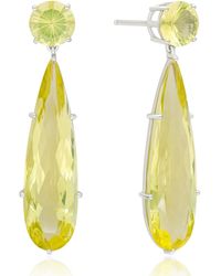 The Jewelz - Neutrals Lemon Gleam' Lemon Quartz Drop Earrings - Lyst