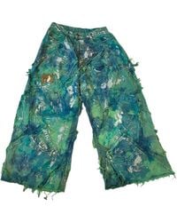 Zasta Studio - Wearable Ruins Shredded Wide Leg Colored Denim Pants D - Lyst