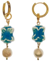 Ninemoo - Oriental Pearl Hoop Earrings - Lyst
