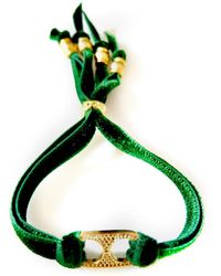Persia Dona Jewelry - Jewel Toned Velvet Tab Bracelet - Lyst