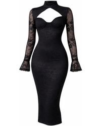 Icon Leva - Seraphina Floral Lace Bodycon Maxi Dress - Lyst