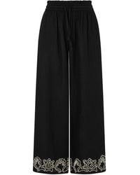 Raffya - Milly Wide Leg Embroidered Trouser - Lyst