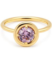 Belinda Jewelz - Tourmaline Round Solitaire Chunky Ring - Lyst