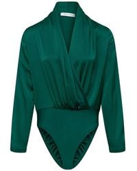 Urban Touch - Satin Wrap Front Bodysuit - Lyst