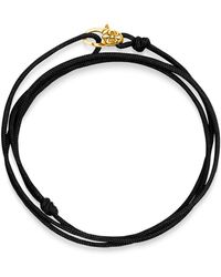 Nialaya - Wrap-around String Bracelet With Sterling Silver Gold Plated Lock - Lyst