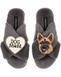 Laines London - Classic Laines Slippers With Roxy The German Shepherd & Dog Mum/Mom Brooches - Lyst