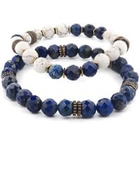 Ebru Jewelry - Inner Power Lapis & Howlite Beaded Bracelet Set - Lyst