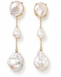 Carolina Benoit - La Cascade Baroque Pearl Earrings - Lyst