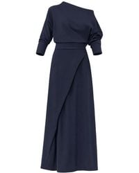 Julia Allert - Draped Boat-Neck Blouse & Wrap Midi Skirt Set – - Lyst