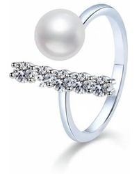 Angel Barocco - Pearl T Adjustable Ring - Lyst