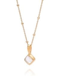Nellou Jewellery - Neutrals Diamond Crystal Birthstone April Necklace Plated Sterling - Lyst