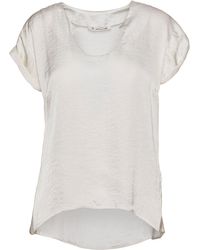 Conquista - Neutrals Ecru Cap Sleeve Top - Lyst