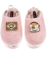 Laines London - Flatform Cloud Closed Toe Slippers With Tea & Biscuit Brooches - Lyst