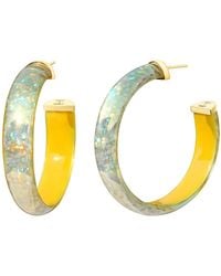 Gold & Honey - Rainbow Glitter Lucite Hoops - Lyst