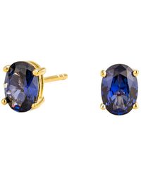 Juvetti - Ova Gold Earrings Set With Blue Sapphire - Lyst