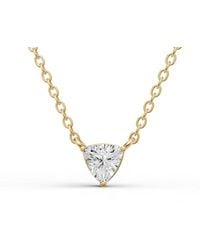 SEREIA OFFICIAL - 14K 0.25 Ct Lab Grown Trillion Shape Diamond Pendant - Lyst