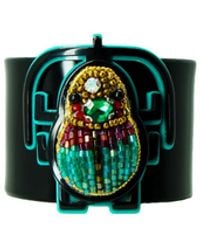 Gissa Bicalho - Handmade Acrylic Bracelet Scarab Embroidered - Lyst