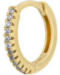 Spero London - Fine Classic Pave Hoop Single Earring 14Ct Solid - Lyst
