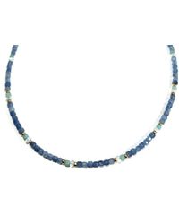 Rachel Nathan - Mini Beaded: Santa Maria Aquamarine & Amazonite Necklace - Lyst