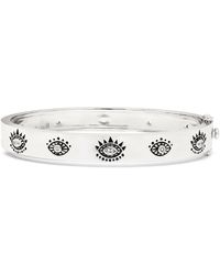 Seven Saints - Evil Eye Protection Bangle, Rhodium, & Topaz - Lyst